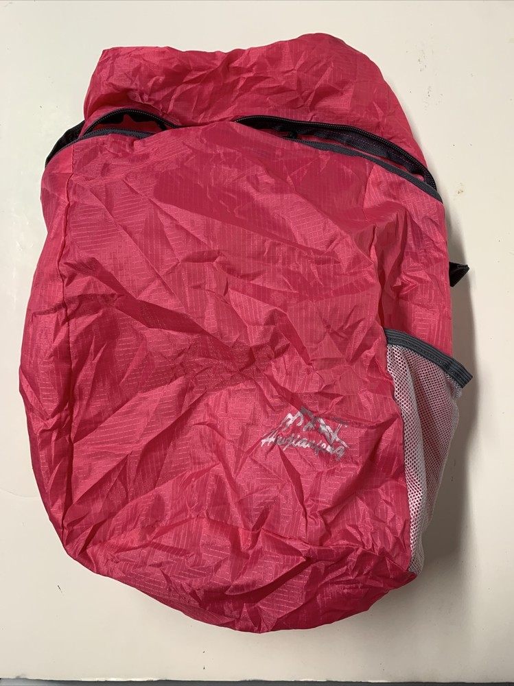 Huwaijianfeng Packable Lightweight Foldable Durable Backpack Daypack Pink Nylon