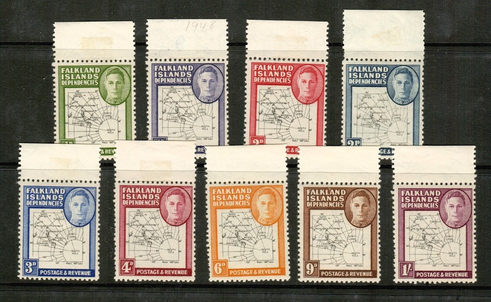 Falkland Islands Dependencies Thin Map 48 issue Marginal MNH condition.
