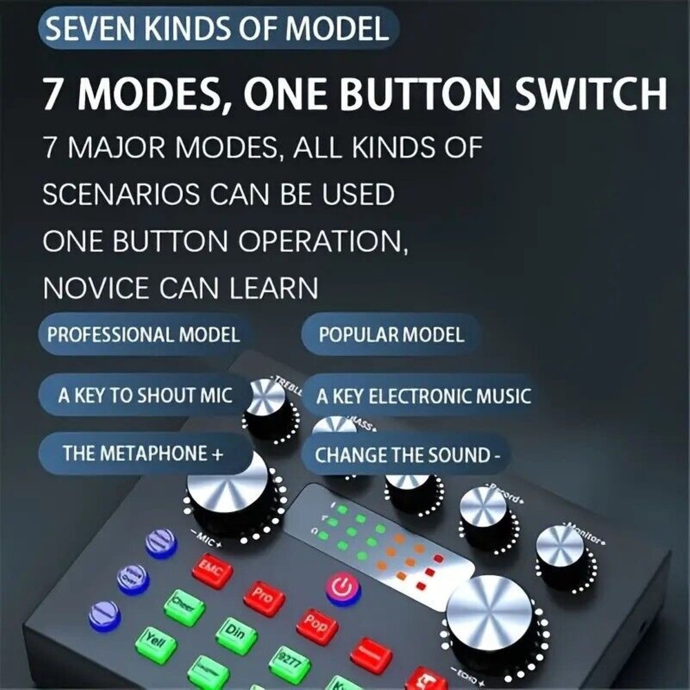 USB Interface External Sound Card Live Broadcast Microphone Audio Card Equipment