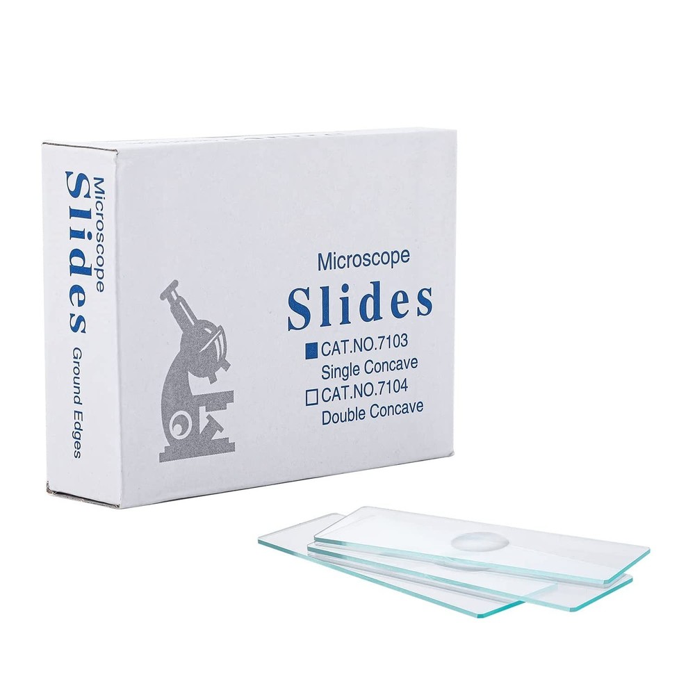 Microscope Slide Concave Single concave 50pcs Glass Slide with Single Depression