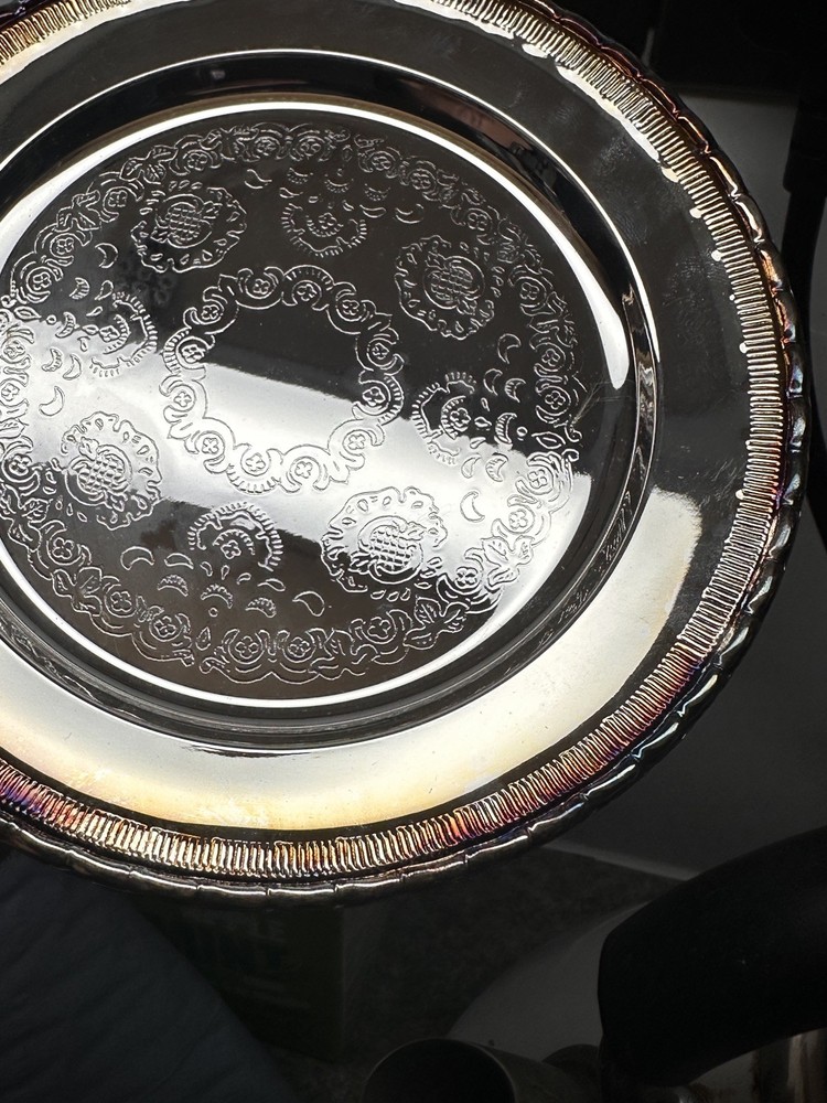 2 Vintage Coasters silver plated plates
