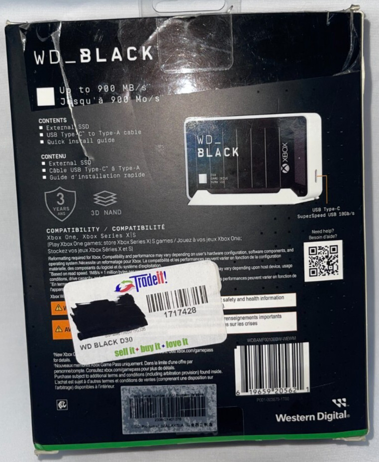 Xbox WD-Black Game Drive 1TB