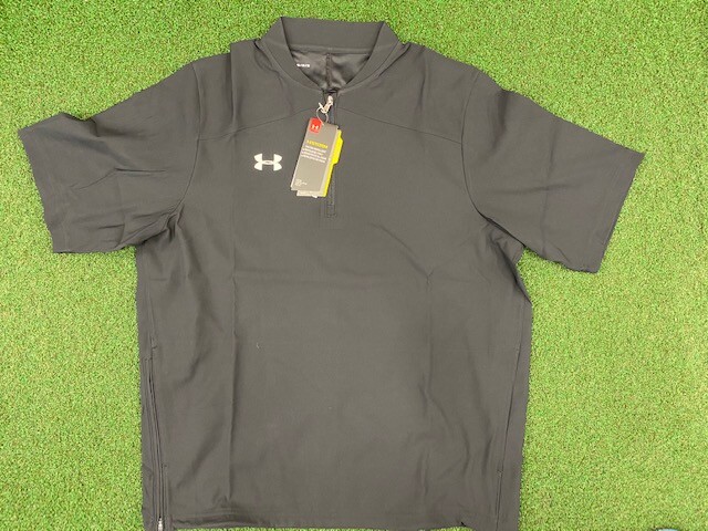 Under Armour Men's Short Sleeve Cage Jacket 1/4 Zip Baseball Pullover solids