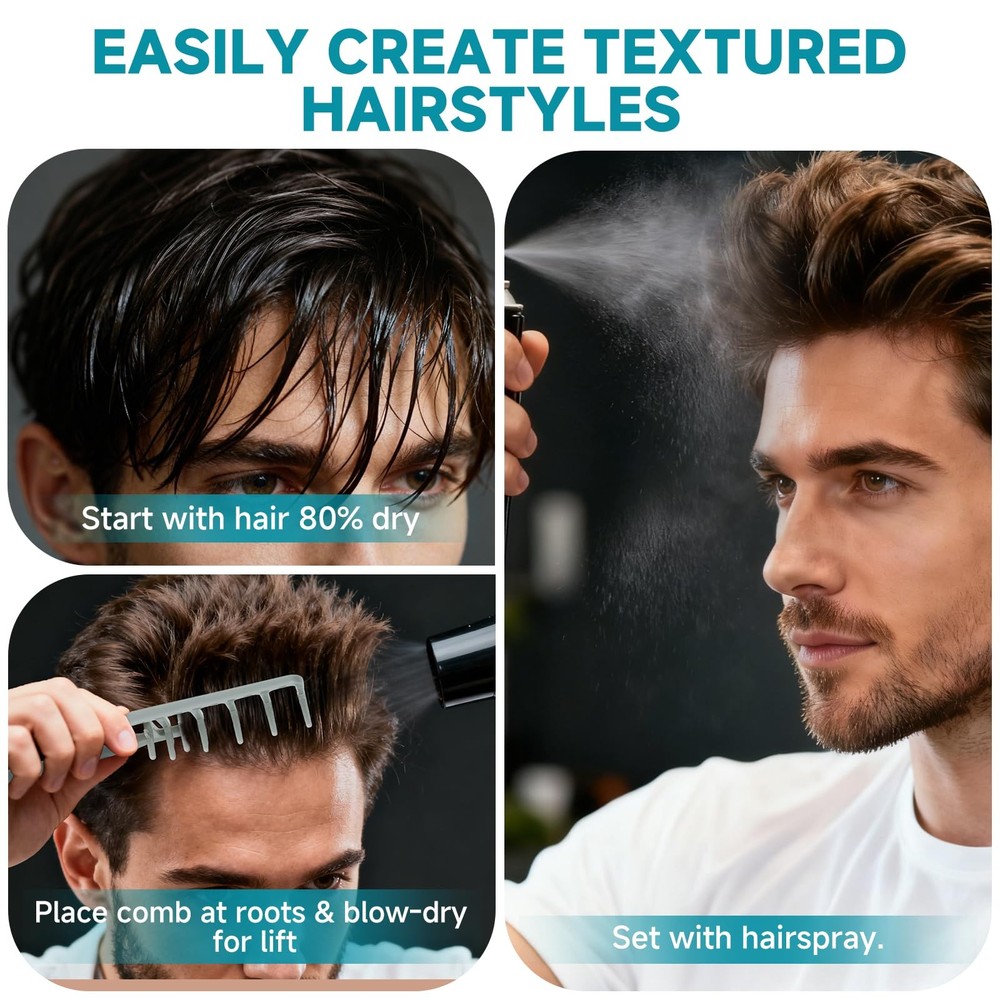 Utmiga Texture Comb, Volumizing Fluffy Styling Comb for Medium, Grey