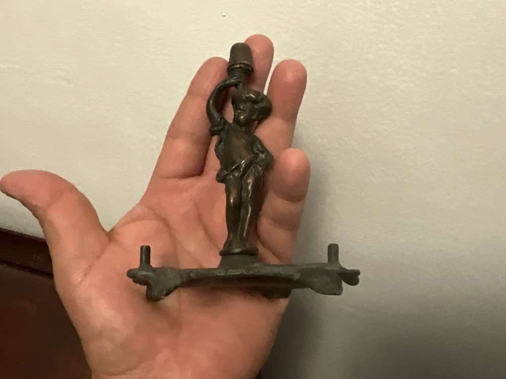 Antique Victorian Figural Cherub Thimble Thread Holder