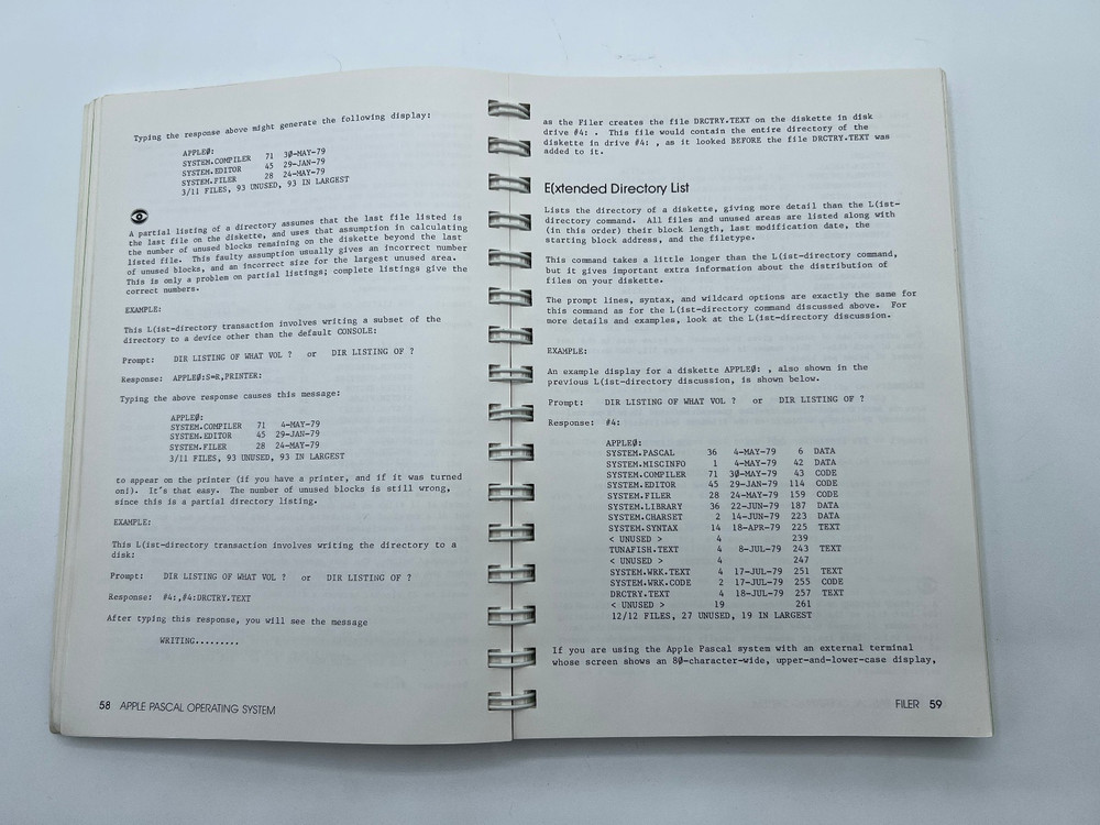 Apple II Pascal Operating System Reference Manual - 1980 Spiral Binding