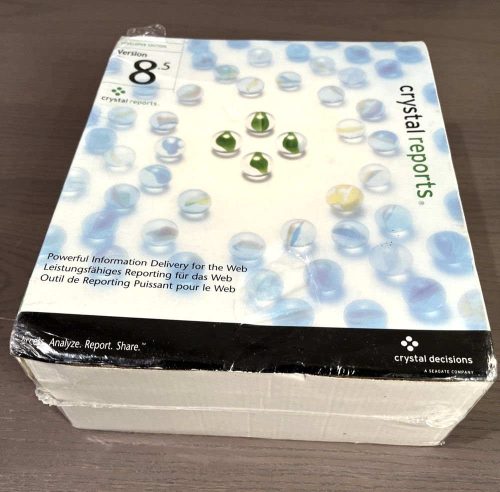 Crystal Reports 8.5 Developer Edition Windows New Factory Sealed Box