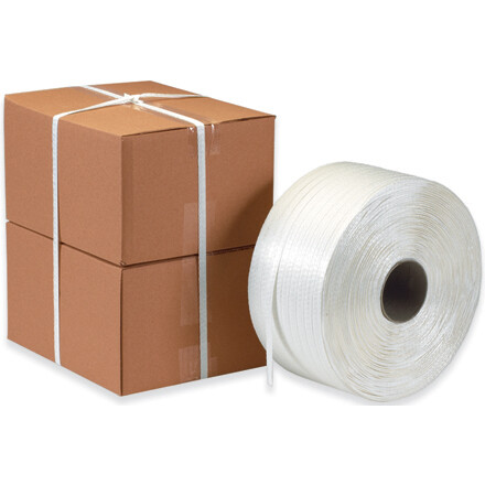 Durable White Poly Cord Strapping - 5/8" x 3000' - 16 x 6" Core