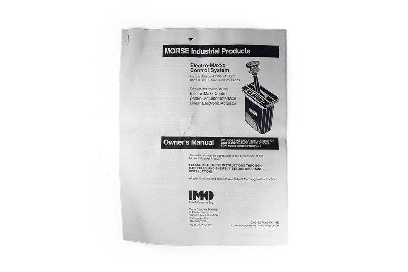 Morse Controls Trans. Electronic Shift Control 311860-010 (678-10086)