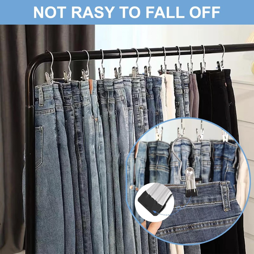24 Pack Hanger Clips, Multi Function Clip Hooks, Laundry Hanging Hooks Black