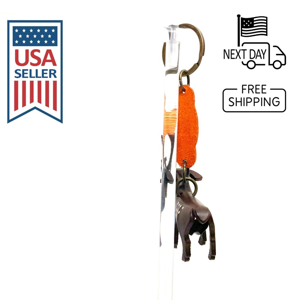 Sika Deer (Brown) Handmade Leather Keyring