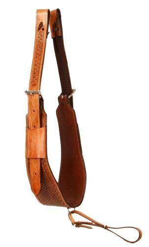 Showman 5" Heavy Duty Basketweave Tooled Leather Backrigging