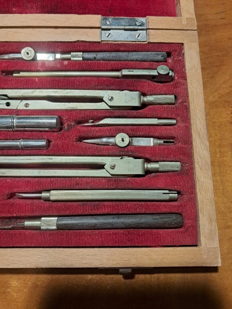 Vintage German Geometry/Drafting Drawing Set.