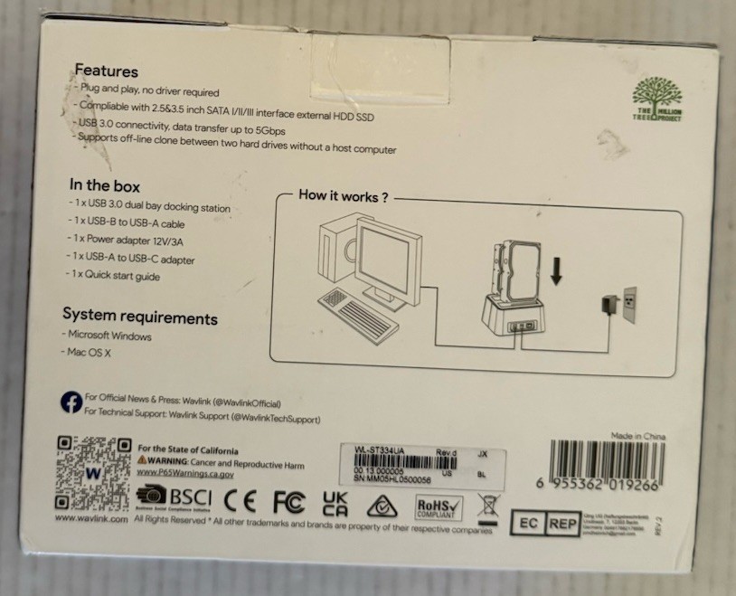USB 3.0 Dual Bay Docking Station
