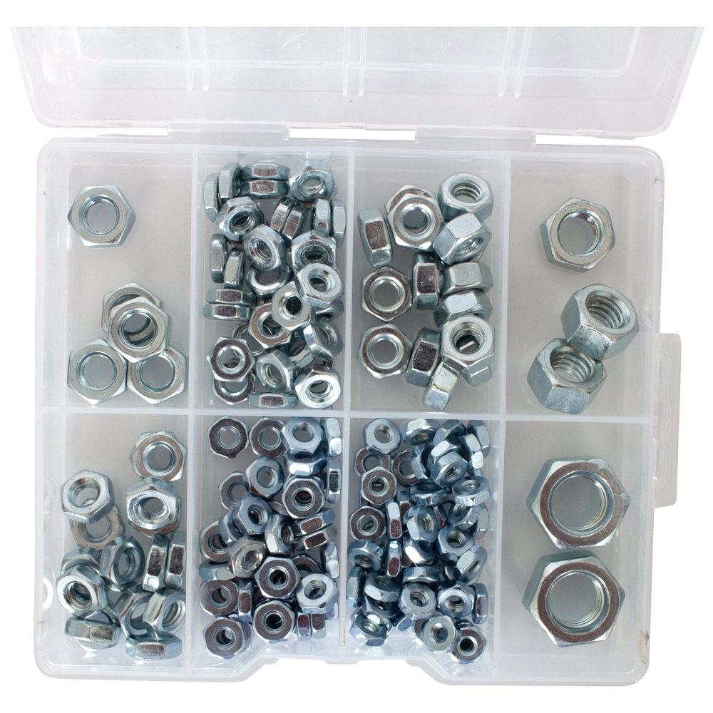 Hex Nut Assortment with Case Assorted 178-Piece Hyper Tough