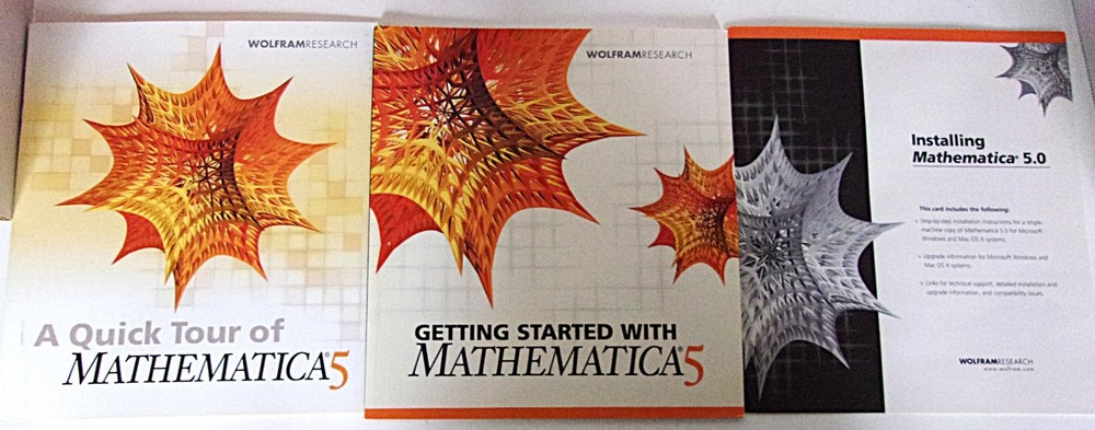 2003 Mathematica 5.0 w/CD, Tour and Getting Started Book