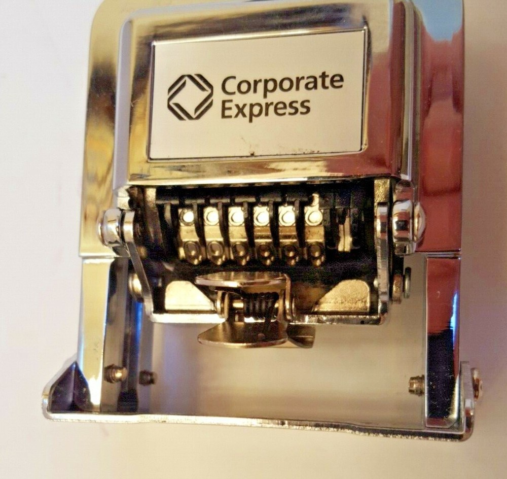 Corporate Express Automatic Numbering Machine CEB20013 Chrome 6 Wheels 7 Actions
