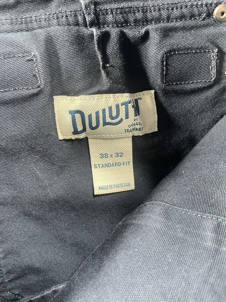 Duluth Trading Flex Fire Hose Work Pants 38x32 Blue Cotton Blend Construction