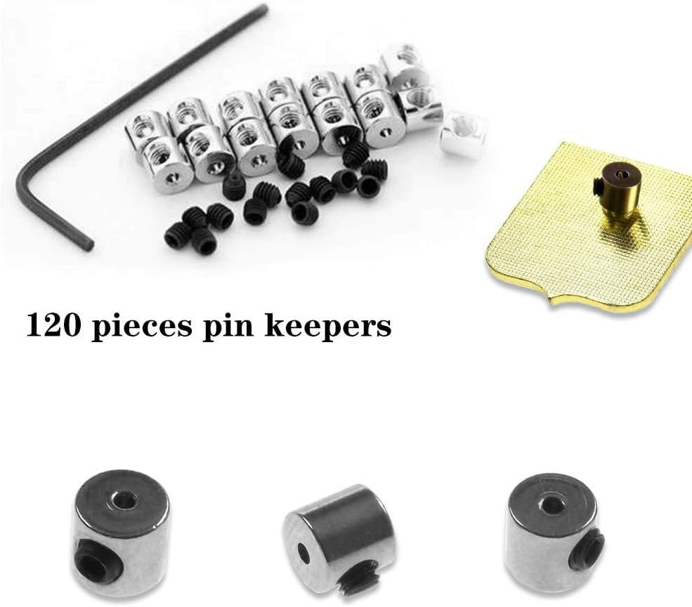 120 Pcs Pin Locks Pin Backs Locking Clasp Bulk with Wrench, Locking Pin Keepers