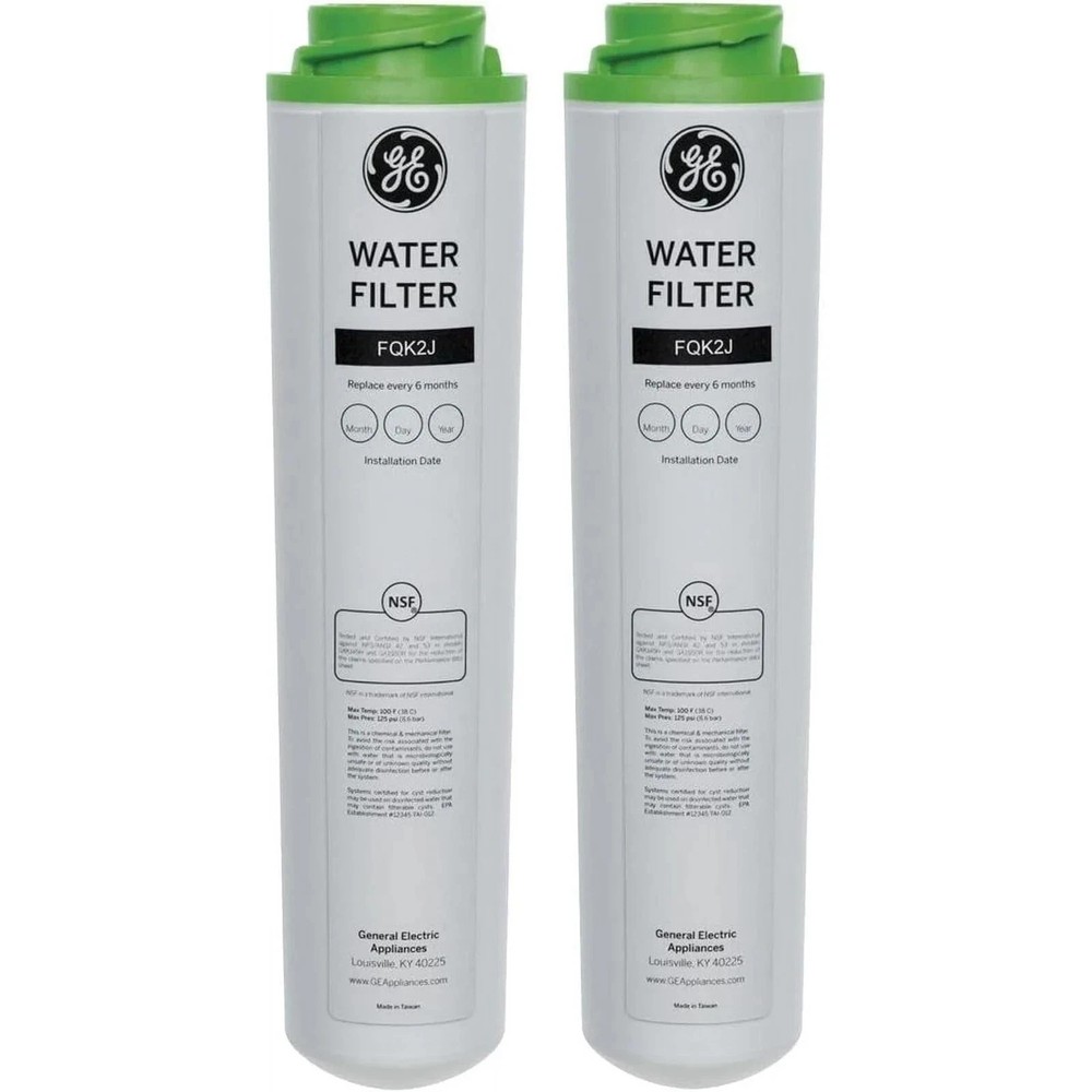 2 Pack GE FQK2J Dual Flow Replacement Under Sink Water Filters (New Sealed)