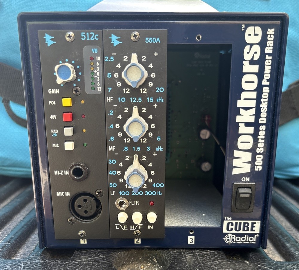 MINT API 512C Mic Pre + 550A Equalizer +Cube Radial Workhorse Desktop Power Rack
