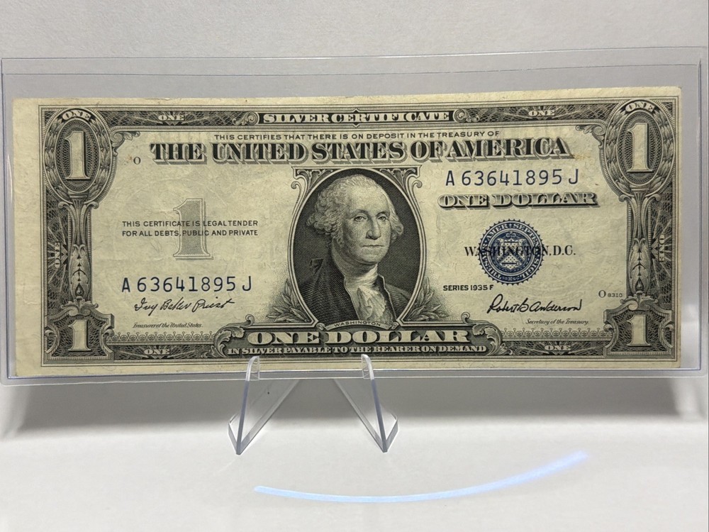 ( Misaligned shearing Error) 1935 F $1 Dollar Silver Certificate Uncirculated