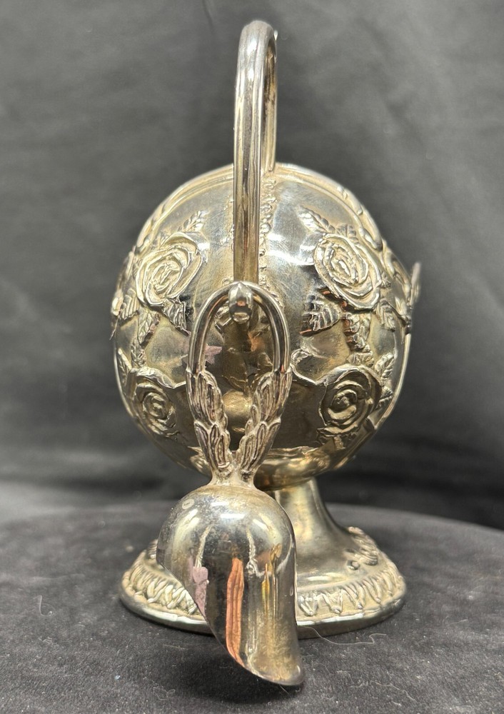 Silverplate Sugar Scuttle with Scoop Sugar Dish Sugar Bowl