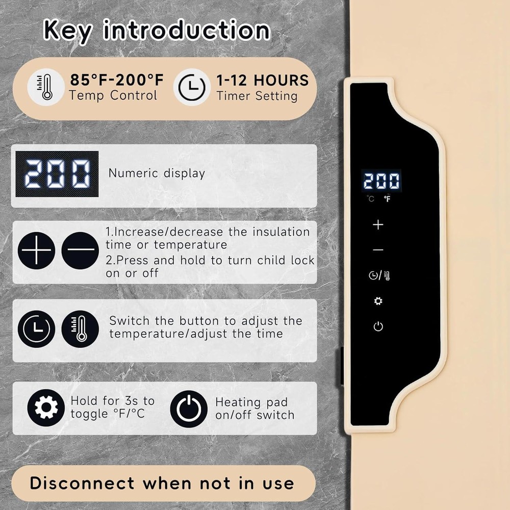 Bread Proofing Box 85-200°F Precise Temp Control W/ Timer Sourdough Warming Mat