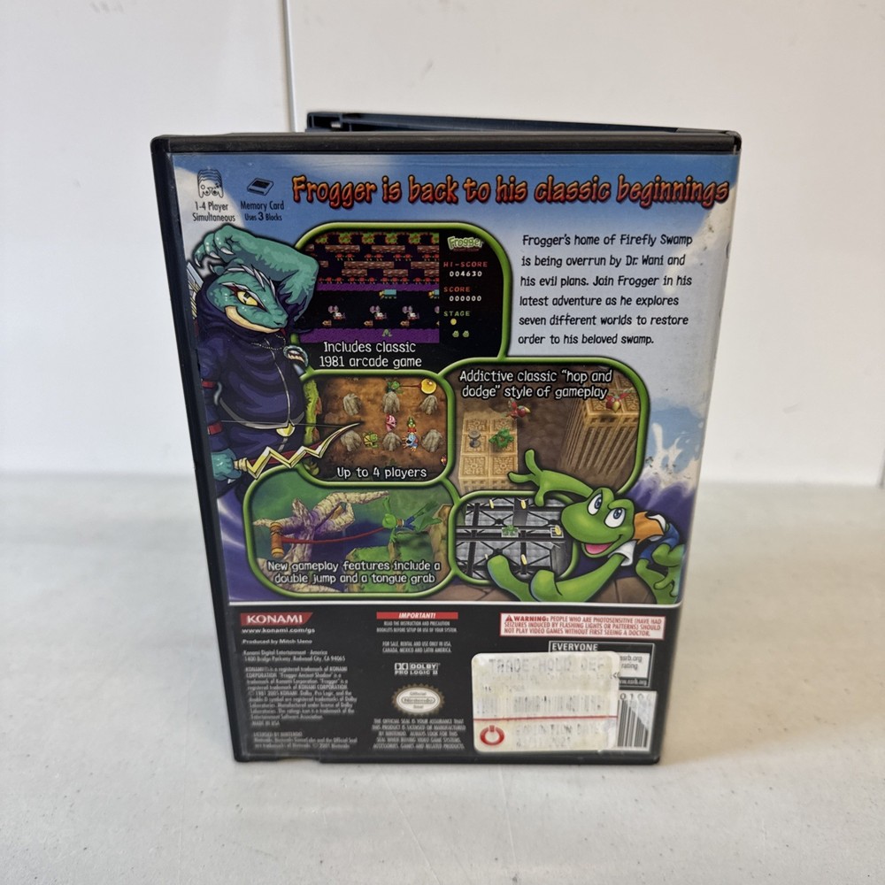 Frogger Ancient Shadow Nintendo Gamecube EMPTY Case & Manual ONLY