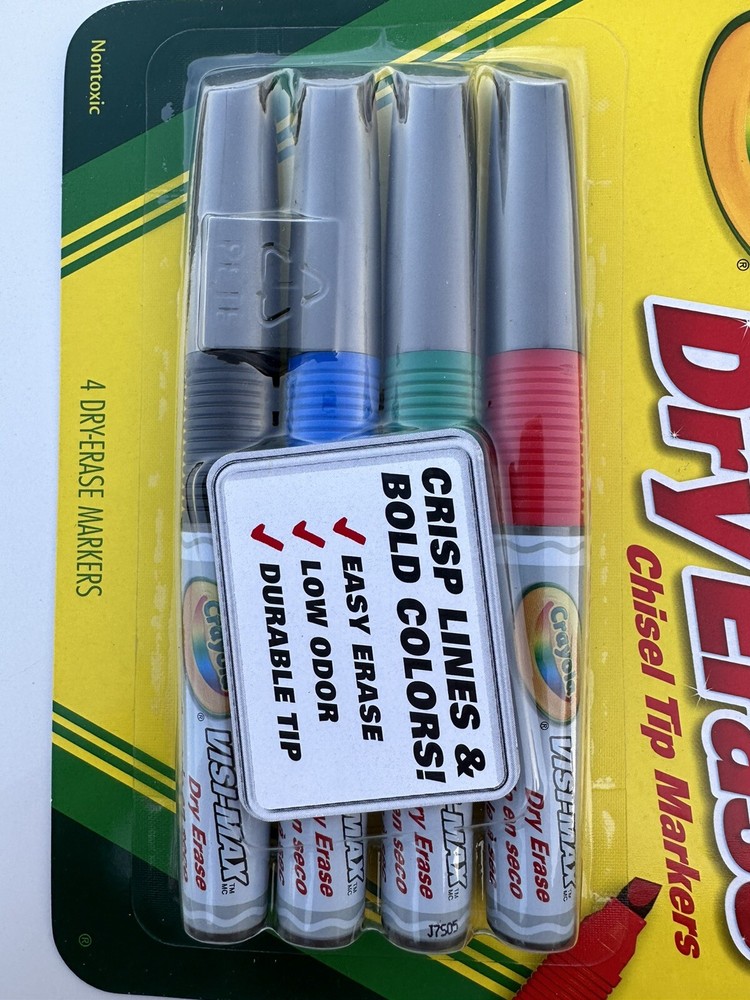 CRAYOLA VISI-MAX DRY ERASE Markers Chisel Tip