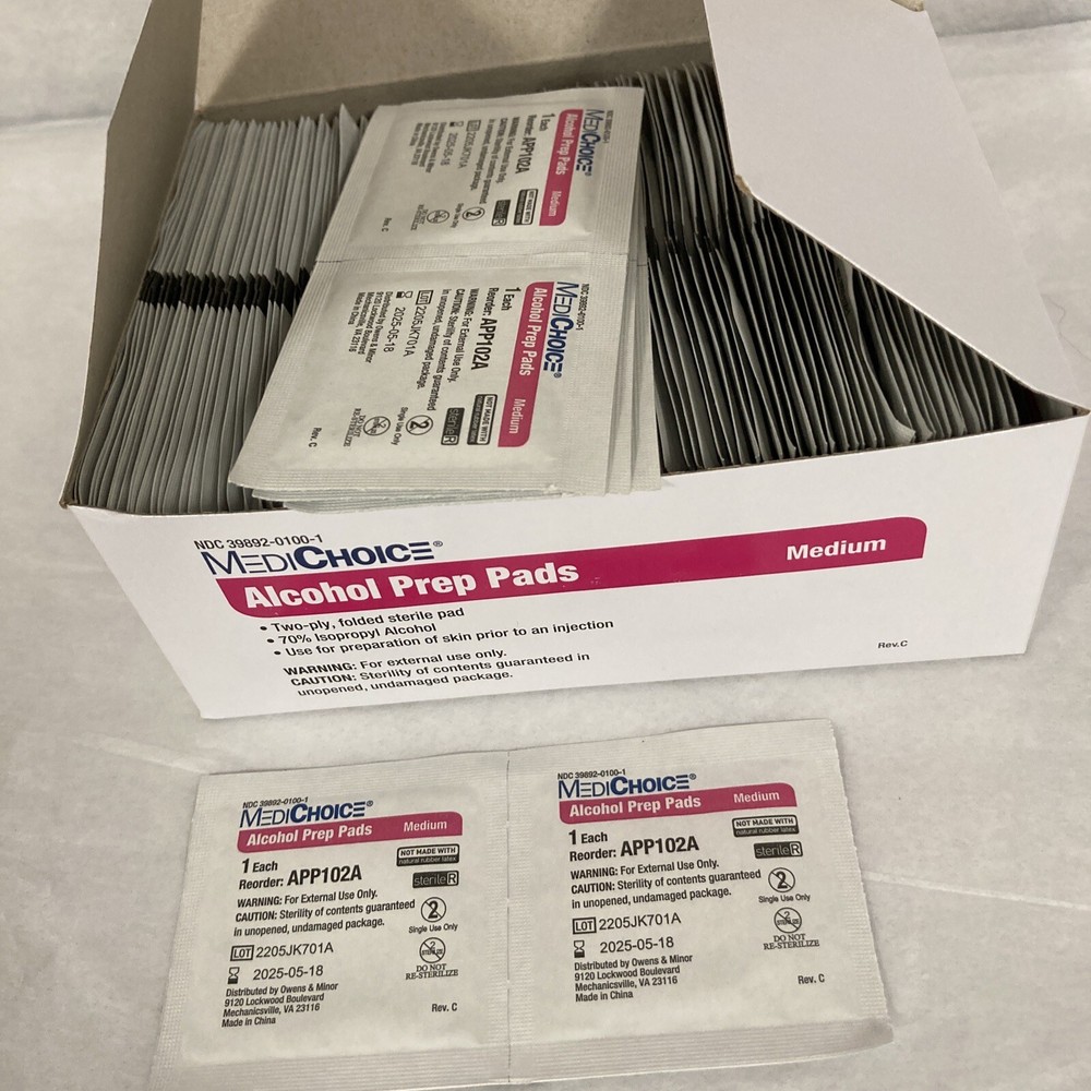 MediChoice Alcohol Prep Pad, Medium - 200 Count - 1 box, - Exp 05/25
