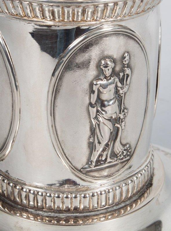 Neoclassical Style Sterling Silver Candlestick.