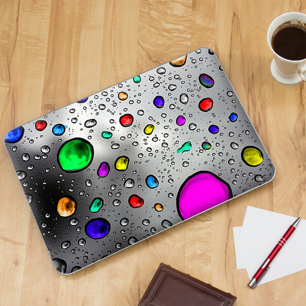 Universal Laptop Skins wrap for 15" - colored rain drops 3d effect