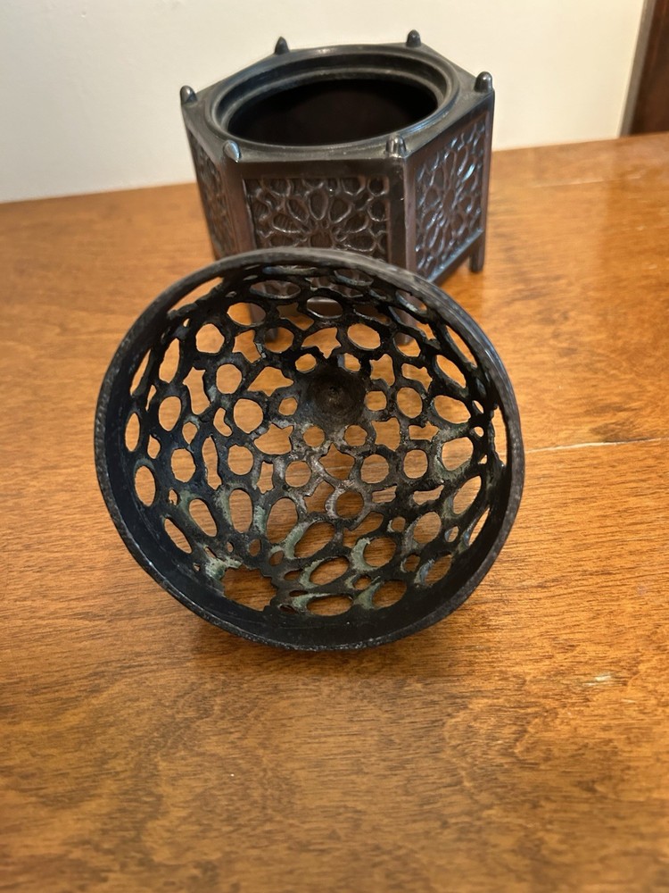 Handmade Cast Brass Arabic Islamic Hexagonal Incense Burner