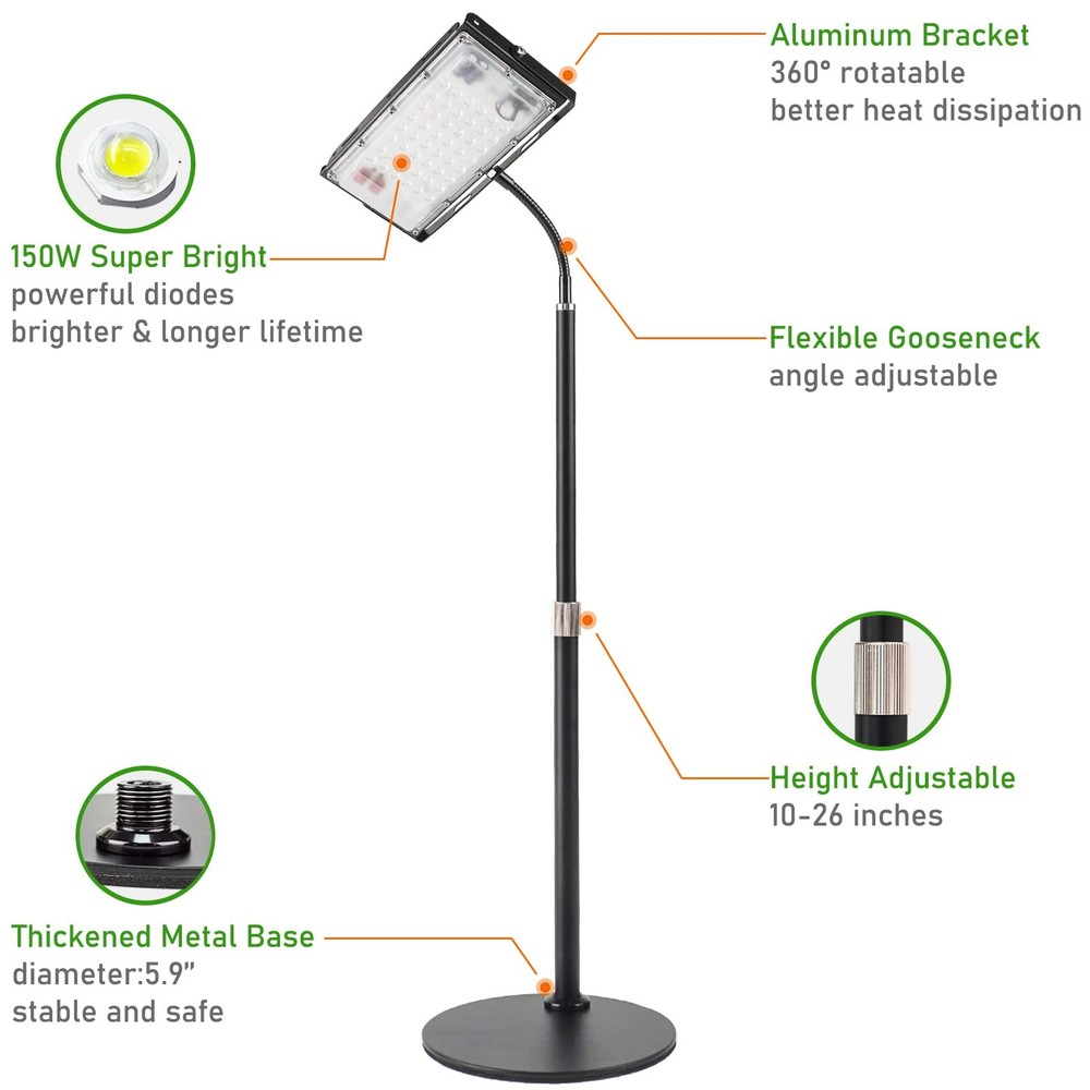 LBW Grow Light for Indoor Plants, Full Spectrum one-head, Medium-One Head