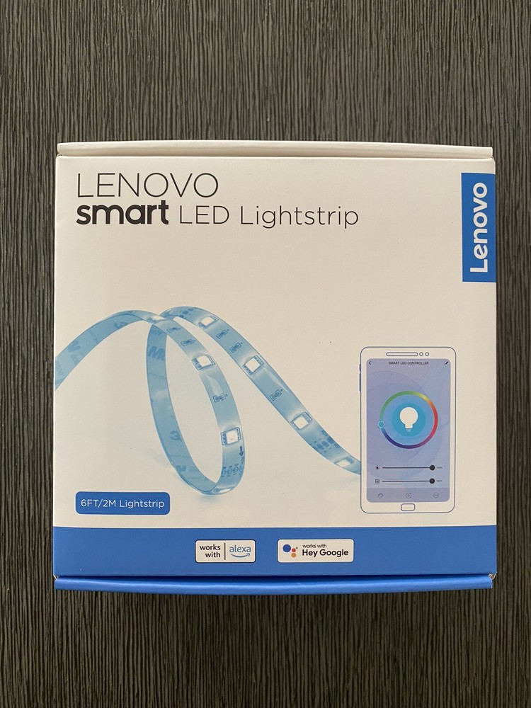 Lenovo Smart LED Lightstrip 6ft 2m Wireless works with Amazon Alexa, Hey Google