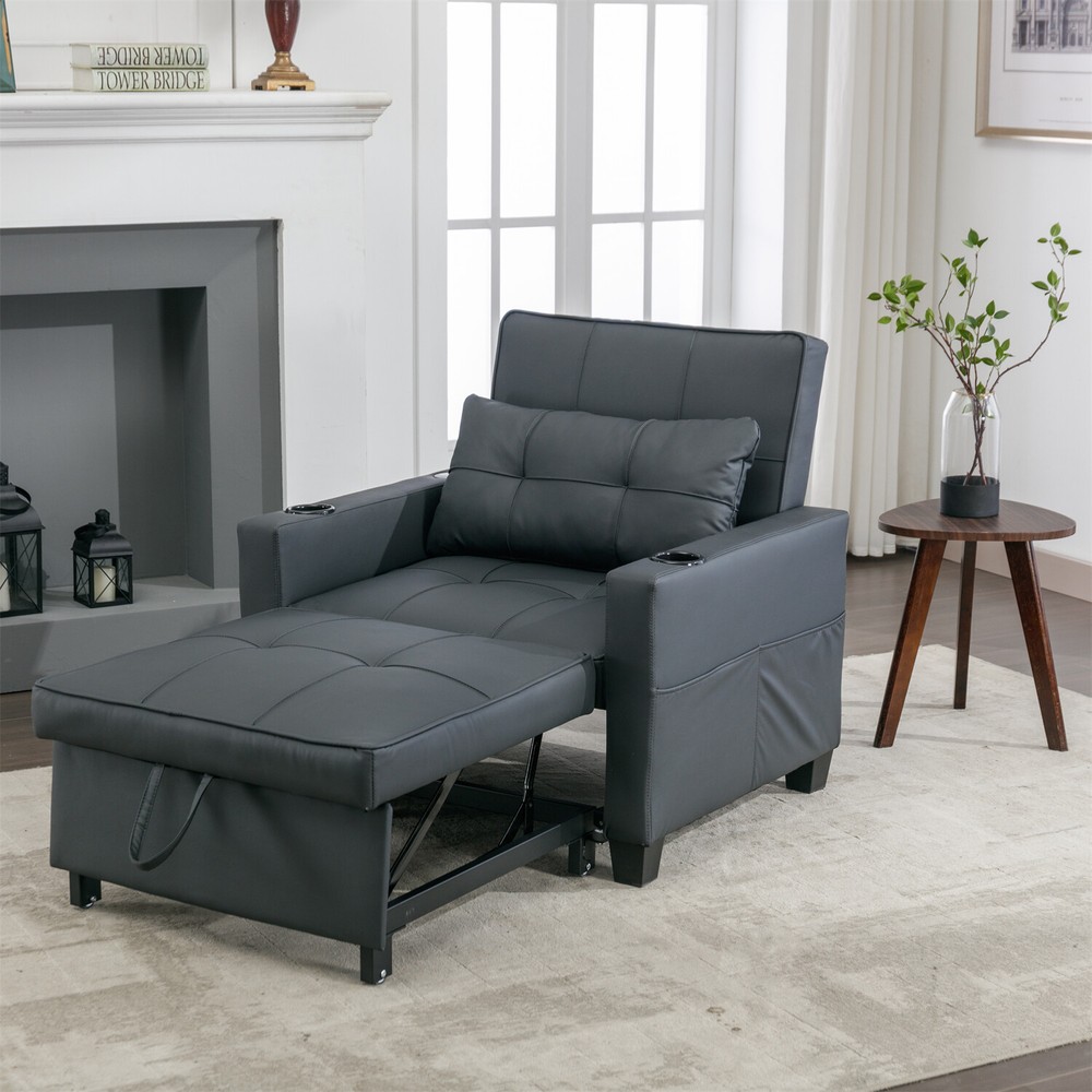 Convertible Sleeper Sofa Bed 3-in-1 Multi-Function Folding Sofa Bed w/ USB Ports