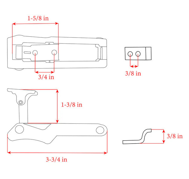 Whitecap Black Rubber Drawer Catch 6038