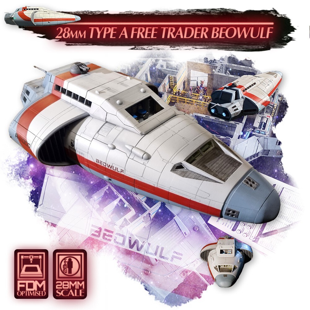 3d Printed Beowulf - 2nd Dynasty - 28mm Starship - Playable Interior