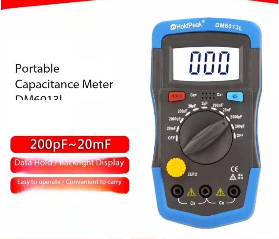 DM6013L Handheld Digital Capacitance Meter Capacitor W/ LCD Backlight