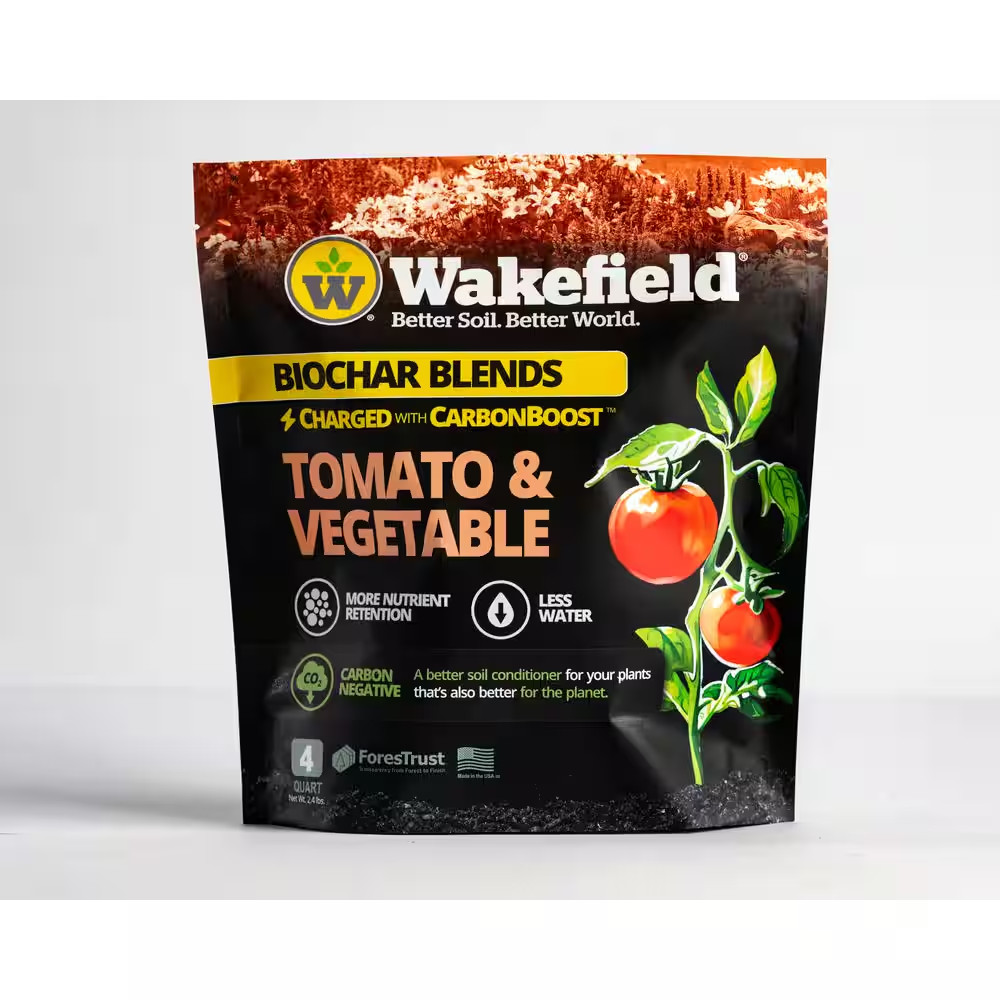 Biochar Blend with Carbonboostfor Tomatoes and Vegetables, Soil Amendment-4 Qt.
