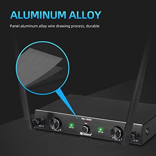 Audio AU200 Pro UHF 2 Channel Wireless Microphone System with 2 Handheld