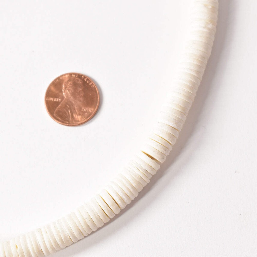 Thin Bone Heishi White Trade Beads Kenya