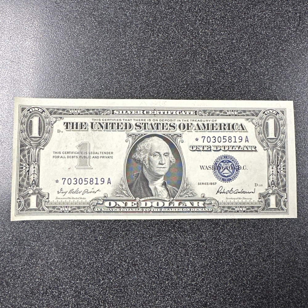 1957 Silver Certificate $1 Star 🌟 Note Blue Seal / Uncirculated