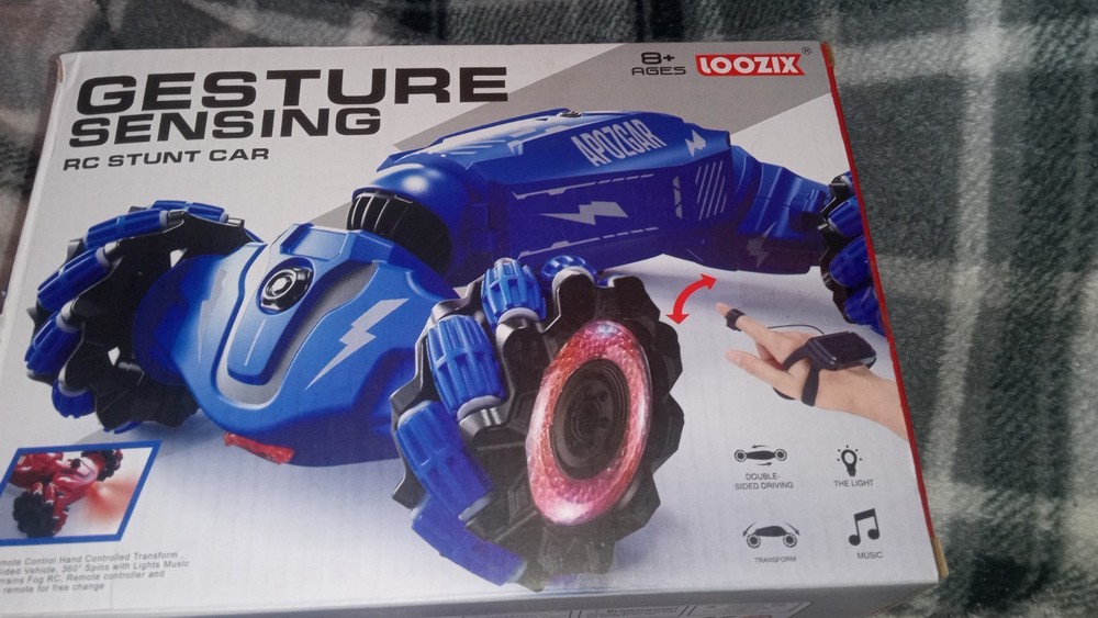 LOOZIX Gesture Sensing RC Stunt Car, Lights, Music, Hand Gesture Remote Control