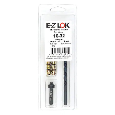 Thread Repair Kit, Hex Drive Threaded Inserts, #10-32, Hexavalent Chromium
