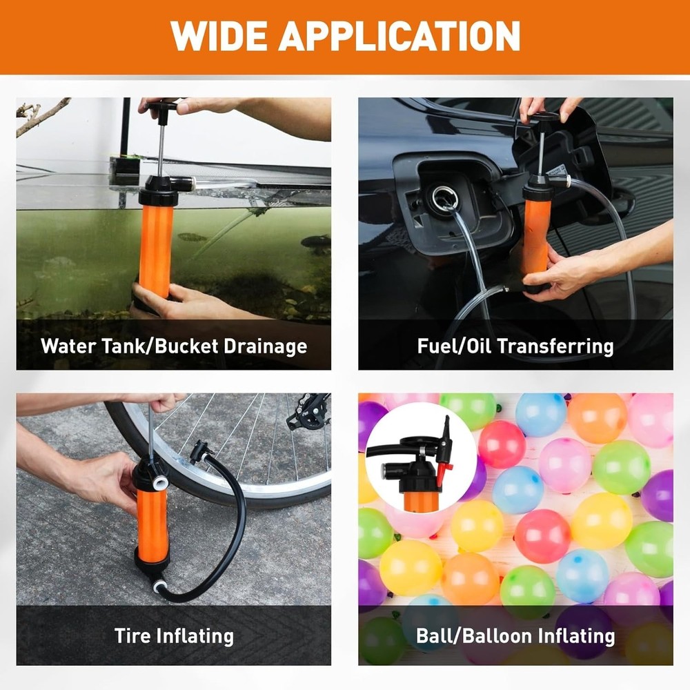 Multi-Function Siphon Transfer Pump Kit Manual Fuel Pump Adapter