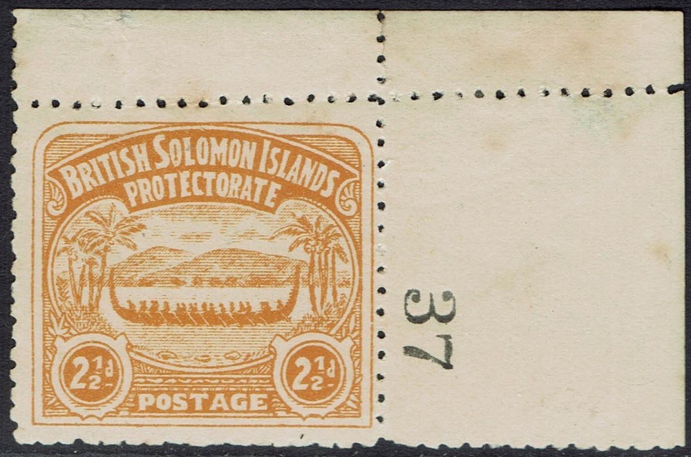 BRITISH SOLOMON ISLANDS 1907 LARGE CANOE 2½D