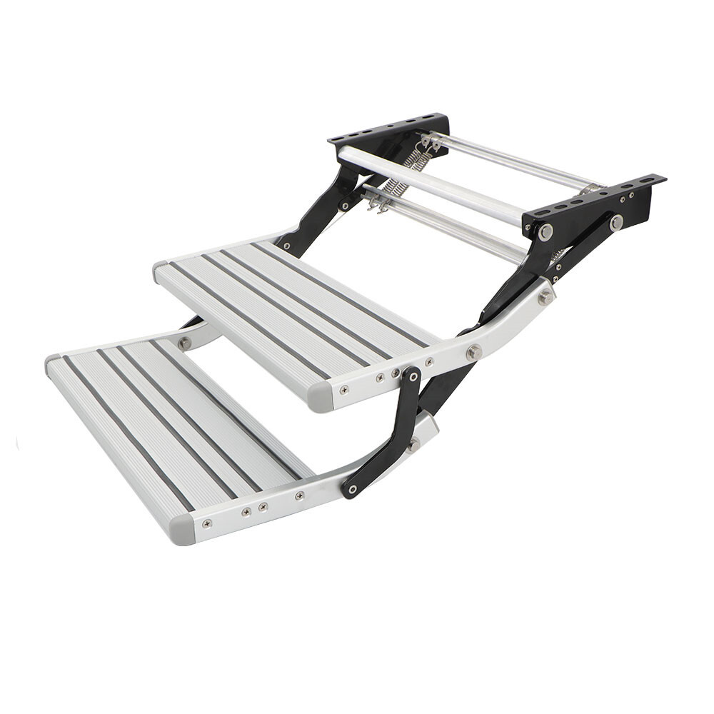 LABLT Two Step Camper Platform Steps Stair Manual Pull Out Retractable Anti-Slip
