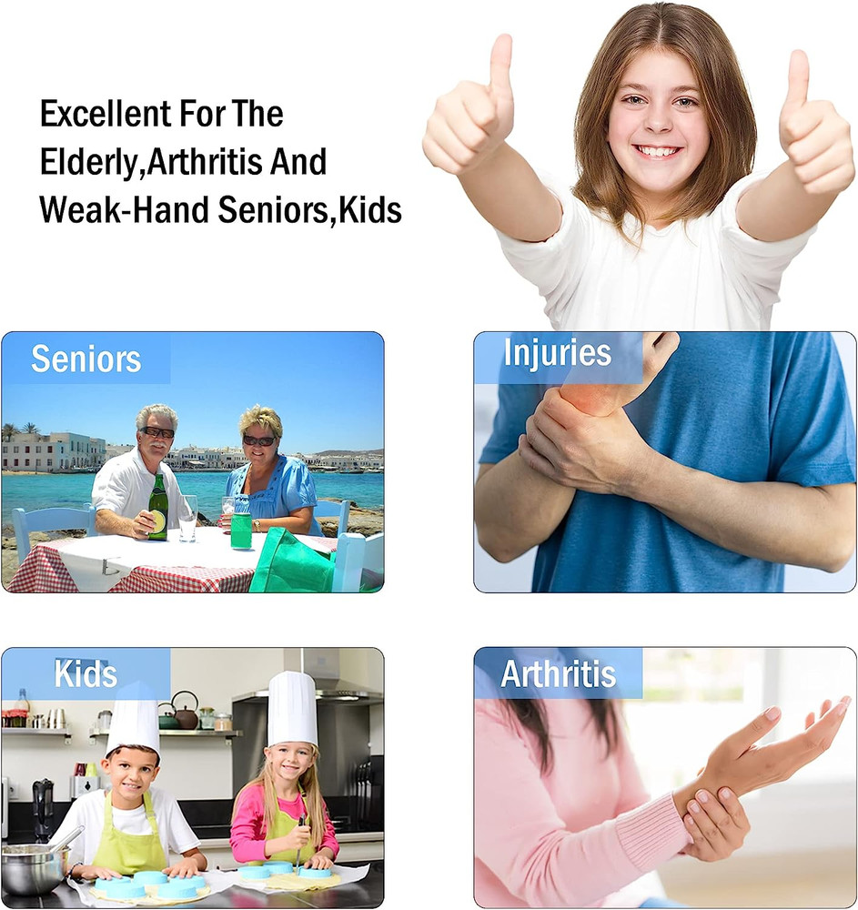 Jar Opener for Weak Hands, Seniors with Arthritis, 5 in 1 Multi Function Bottle